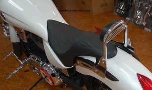 VICTORY ONLY SHOW CHROME LOW PROFILE BACKREST AND SISSYBAR KITS FOR Victory Vegas / Victory Vegas 8-Ball / Victory High-Ball / Victory Boardwalk & Victory Kingpin