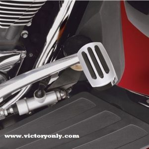 Add some brake pedal style to your Victory Kingpin, Vegas, Cross Country, Cross Roads, Magnum and other Victory Models with this new Brake Pedal from Big Bike Parts®/Show Chrome Accessories™. This brake pedal replaces the small OEM stem with a 3½’’ x 2’’ curved pedal to increase comfort and looks. BRAKE PEDAL KIT, Replaces OEM Stem, For Victory Kingpin/Vegas,, Cross Country/Roads, Magnum