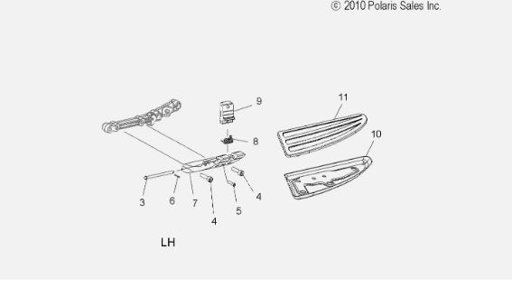 Victory Vision & Cross Country Left Driver Footboard Bracket Shift Lever Support