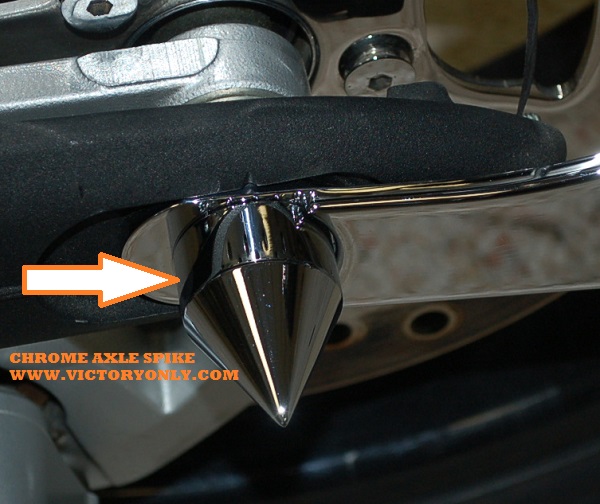 Victory Motorcycle AXLE CAP REAR SPIKE CHROME CUSTOM BOLT CAP VICTORY