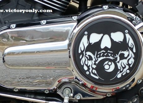 steel bolts candy white victory motorcycle cam cover derby cover Vegas, Hammer, Jackpot, Kingpin, Cross Country, Cross Roads, Kingpin Judge, Gunner, Highball, Boardwalk