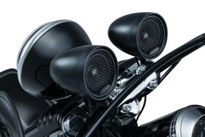 Kuryakyn RoadThunder Speaker Pods by MTX bring the noise, with peak power rated at 100W. Includes a set of 1" bar mounting clamps