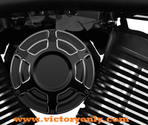 The Victory Freedom® V-Twin is a focal point of every Victory® motorcycle, and Victory® Beveled Black Ignition and IAC Covers give the engine custom style created by Arlen Ness®. These covers install quickly and easily in place of the stock covers and the premium black finish coordinates with other black components and accessories on the motorcycle. The Victory® Beveled Collection features a full offering of style-coordinated accessories, including: grips, mirrors, lower controls, floorboards, shift linkage, engine covers, exhaust tips and many more.